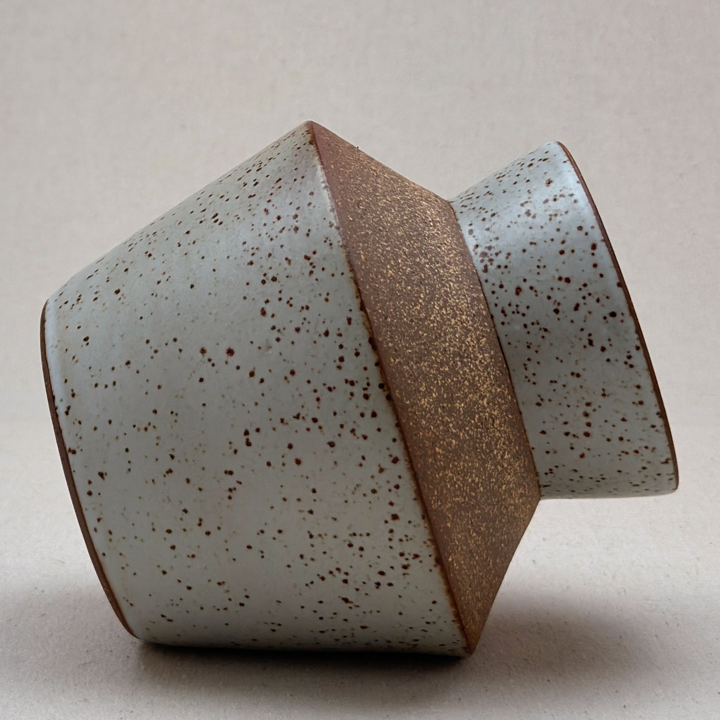 Medium Speckled White Angular Vase