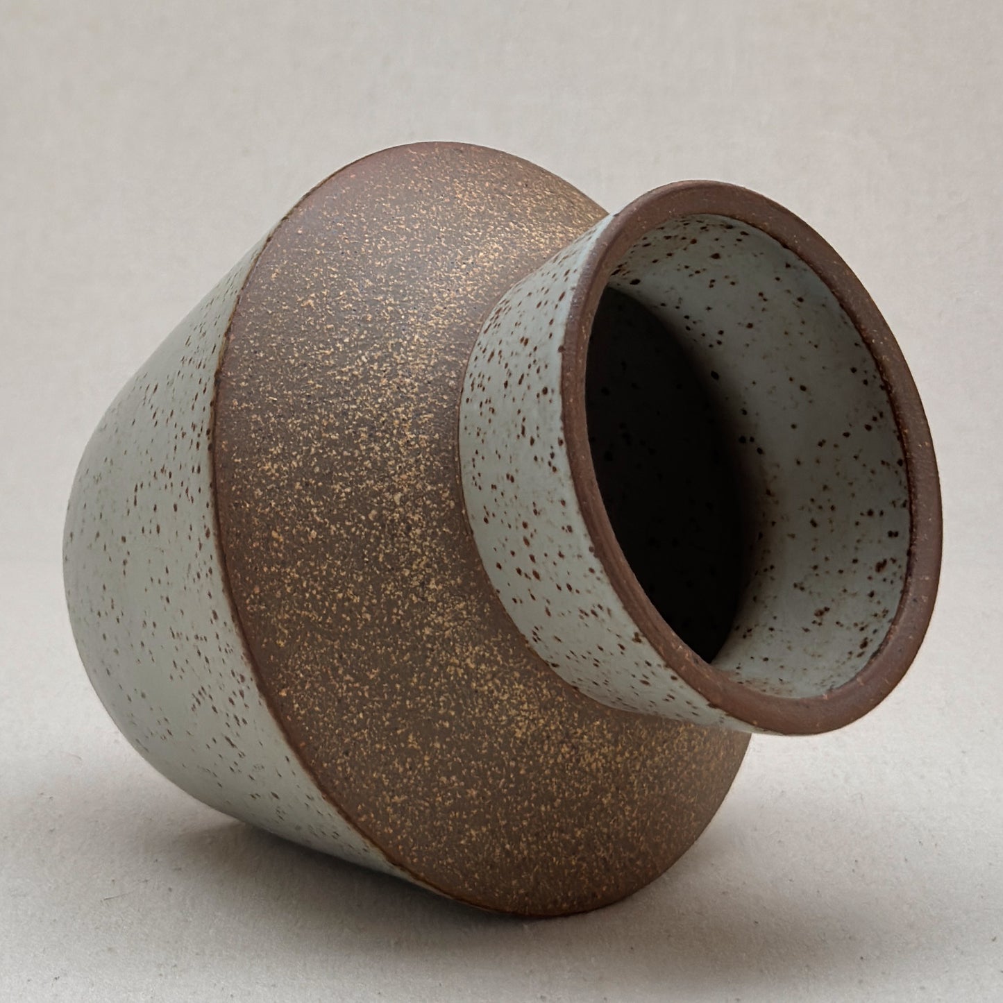 Medium Speckled White Angular Vase