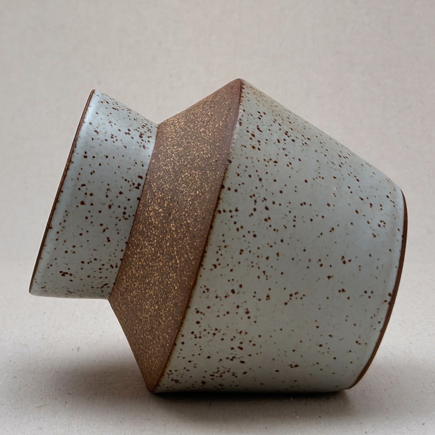Medium Speckled White Angular Vase