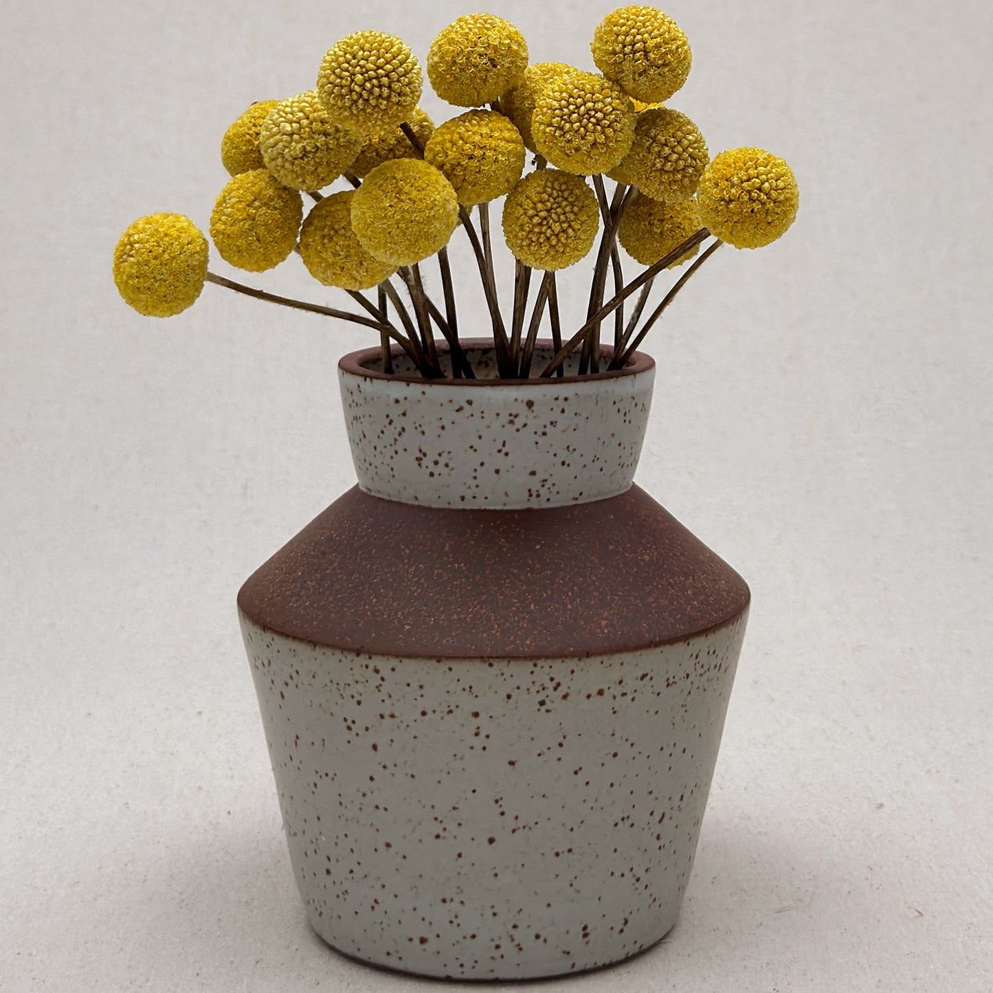 Medium Speckled White Angular Vase