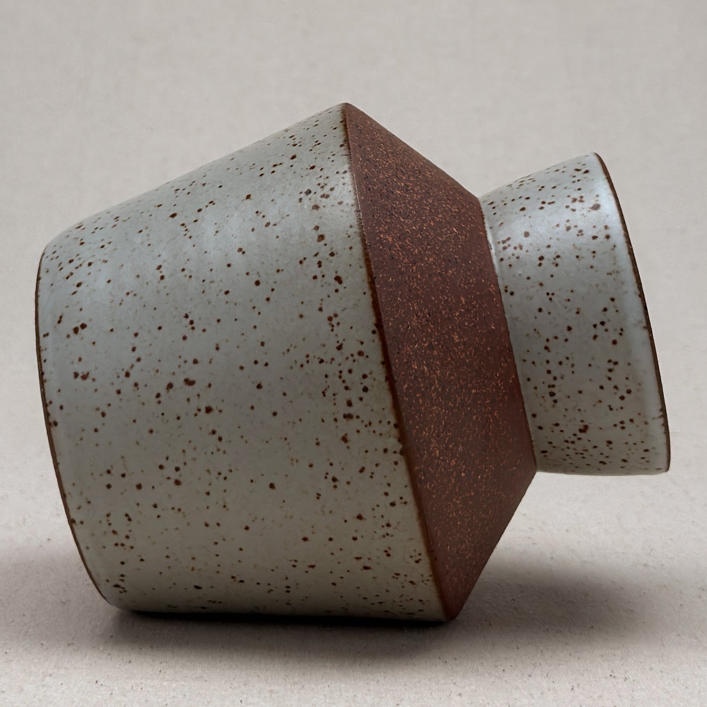 Medium Speckled White Angular Vase