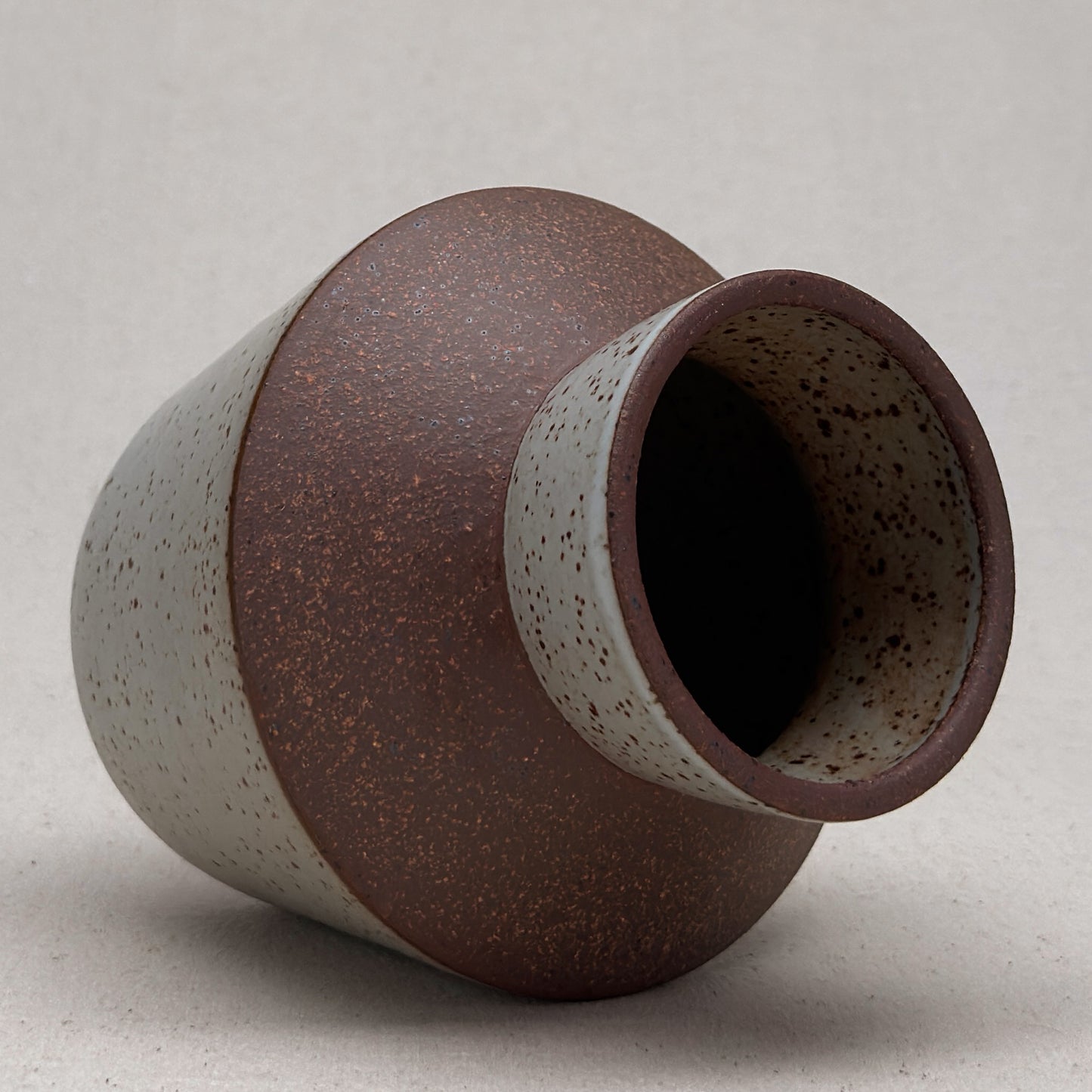 Medium Speckled White Angular Vase