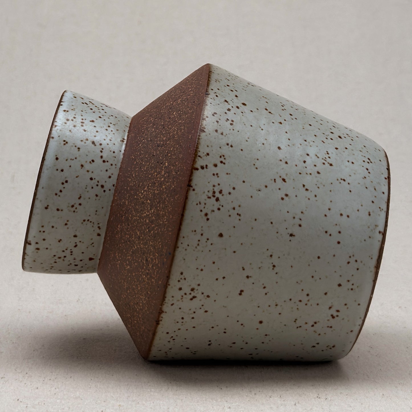 Medium Speckled White Angular Vase
