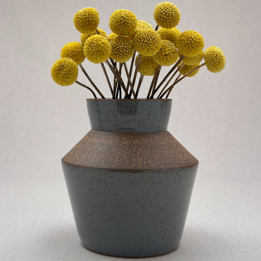 Medium Speckled Blue Angular Vase