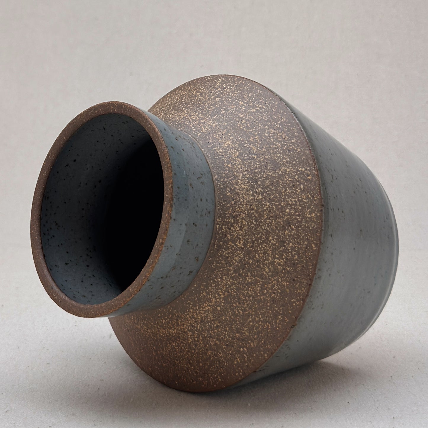 Medium Speckled Blue Angular Vase