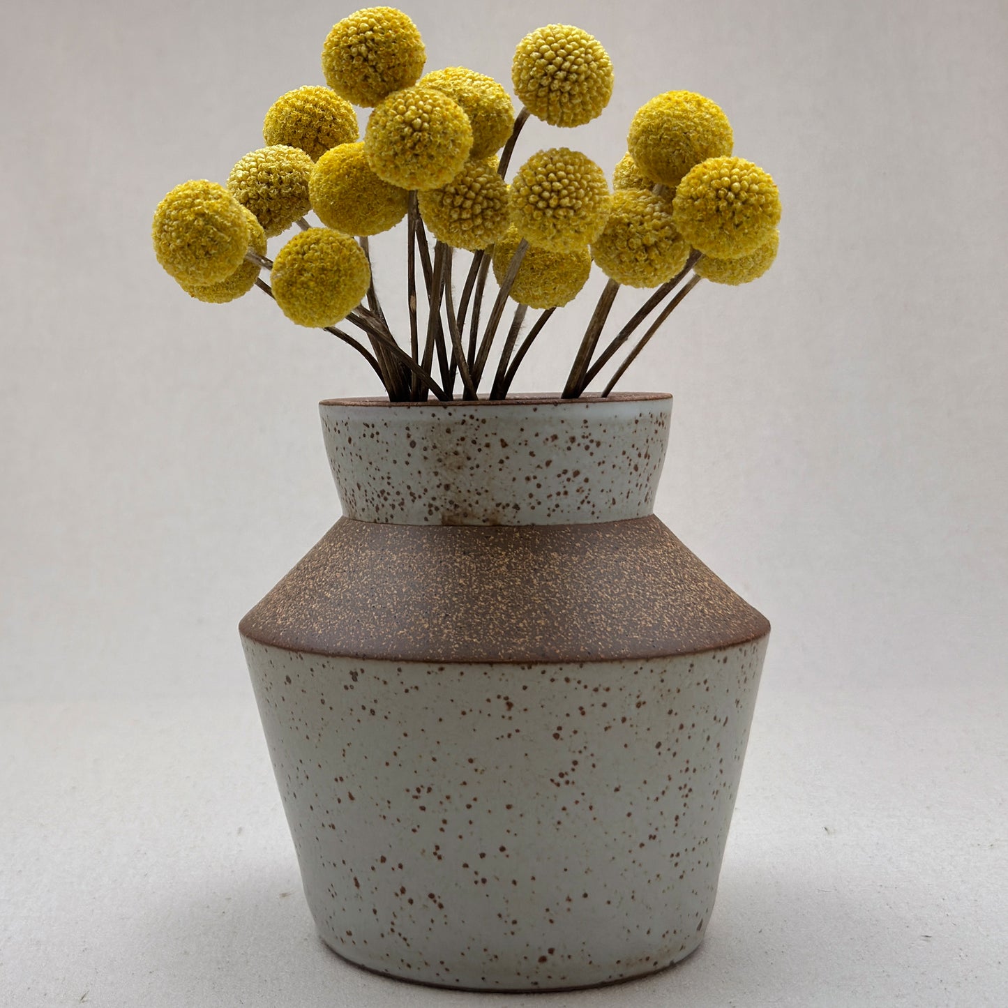 Medium Speckled White Angular Vase