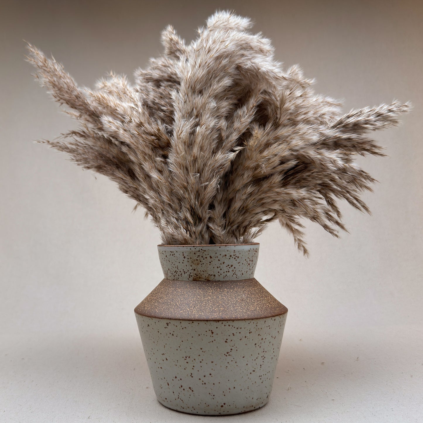 Medium Speckled White Angular Vase