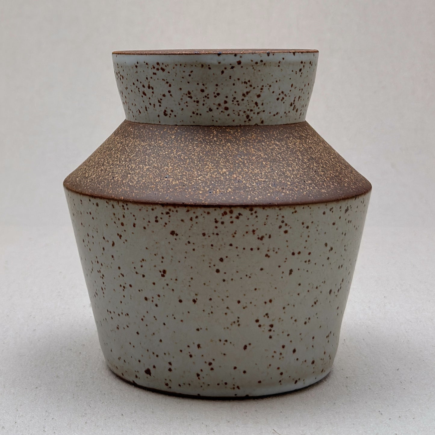 Medium Speckled White Angular Vase