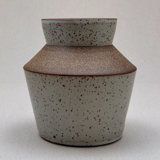 Medium Speckled White Angular Vase