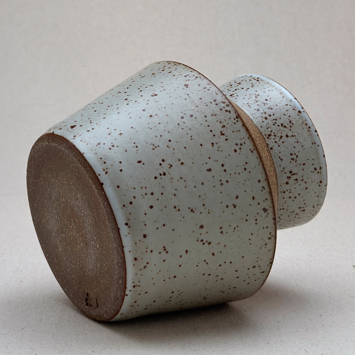 Medium Speckled White Angular Vase