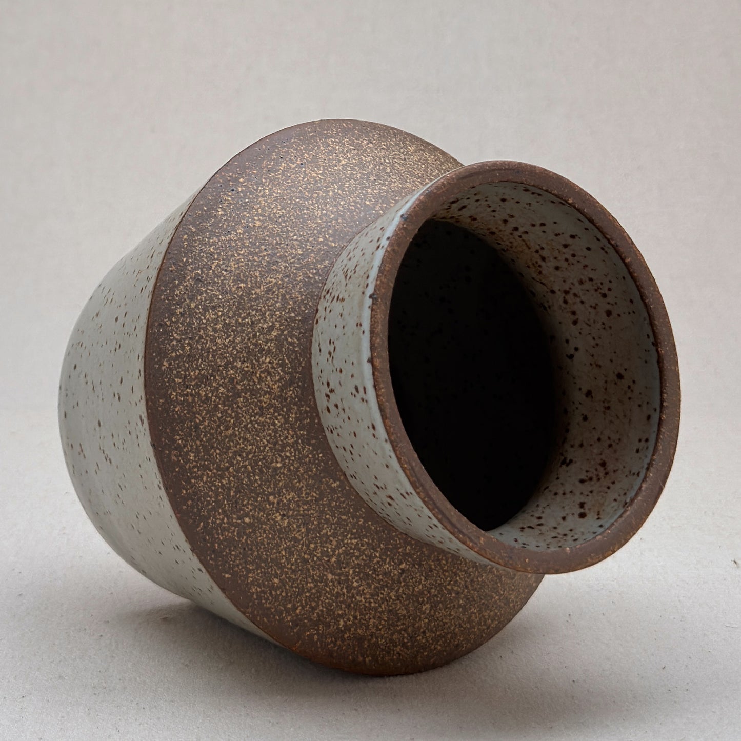 Medium Speckled White Angular Vase