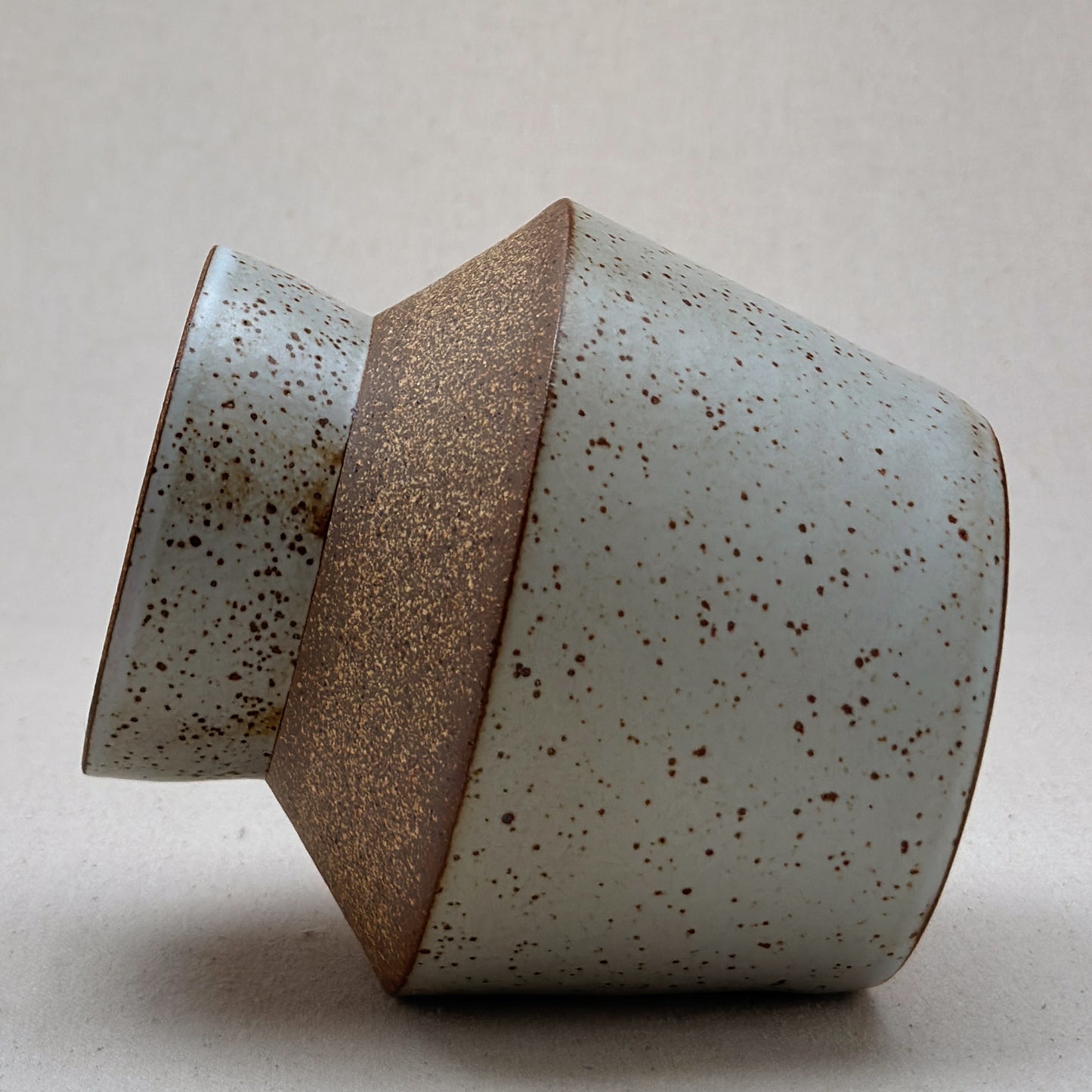 Medium Speckled White Angular Vase