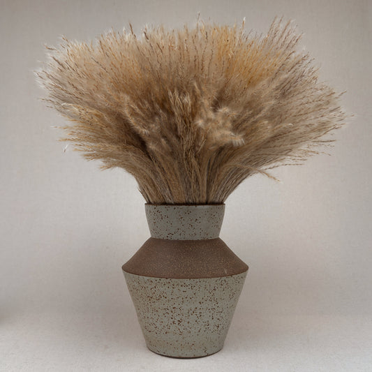 Large Speckled White Angular Vase