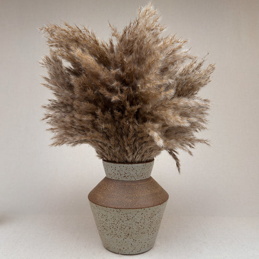 Large Speckled White Angular Vase