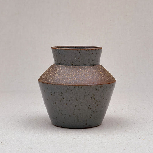 Small Speckled Blue Angular Vase