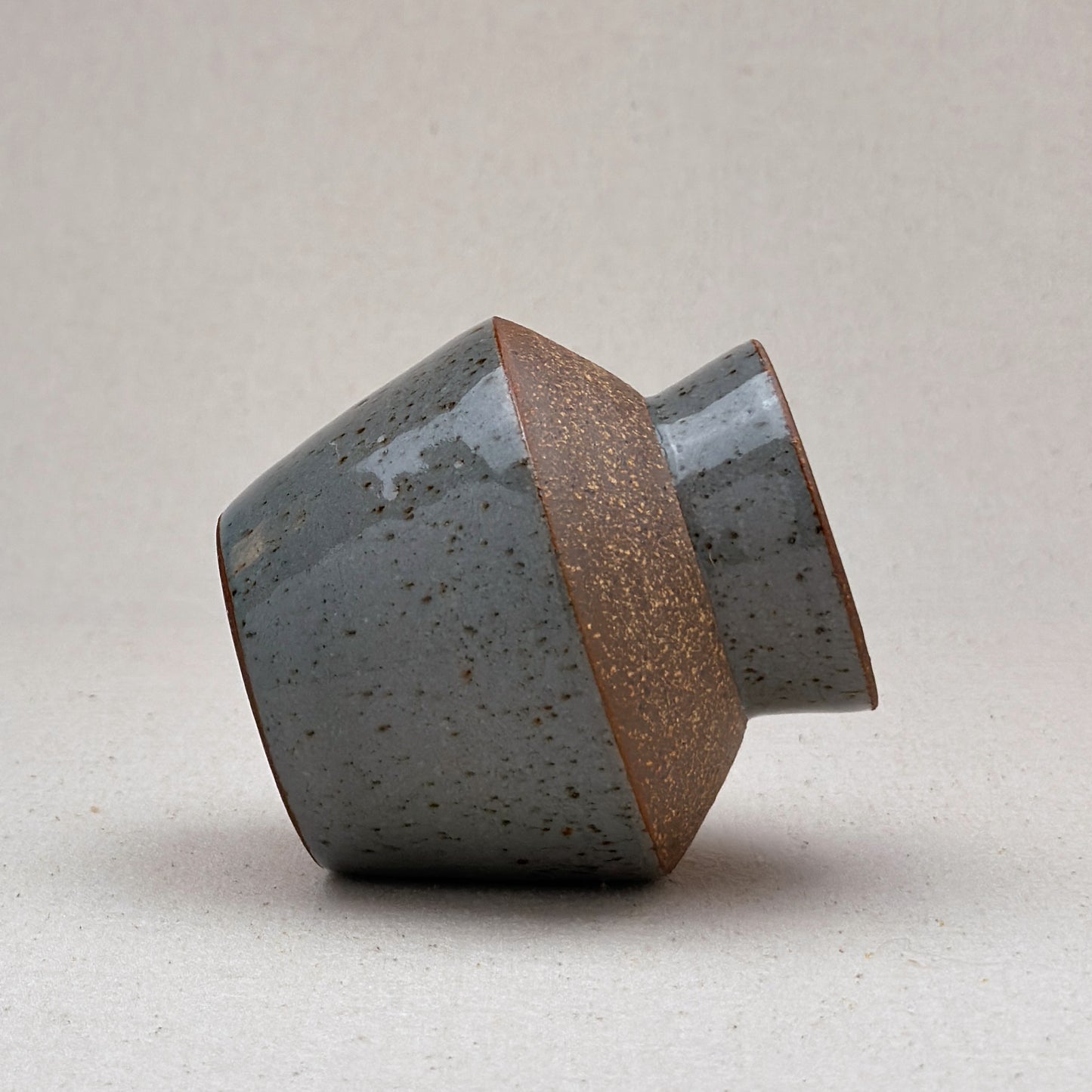 Small Speckled Blue Angular Vase