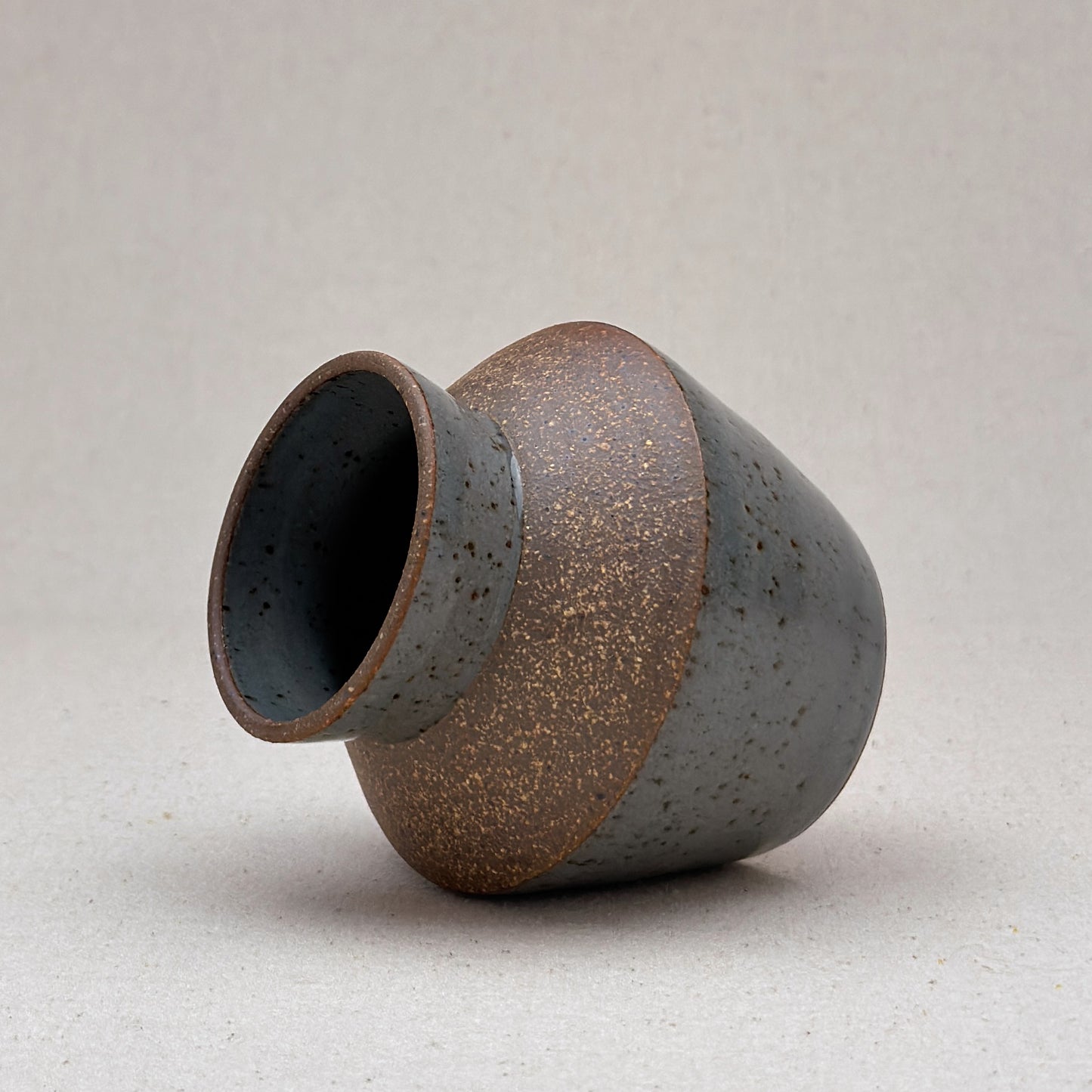 Small Speckled Blue Angular Vase