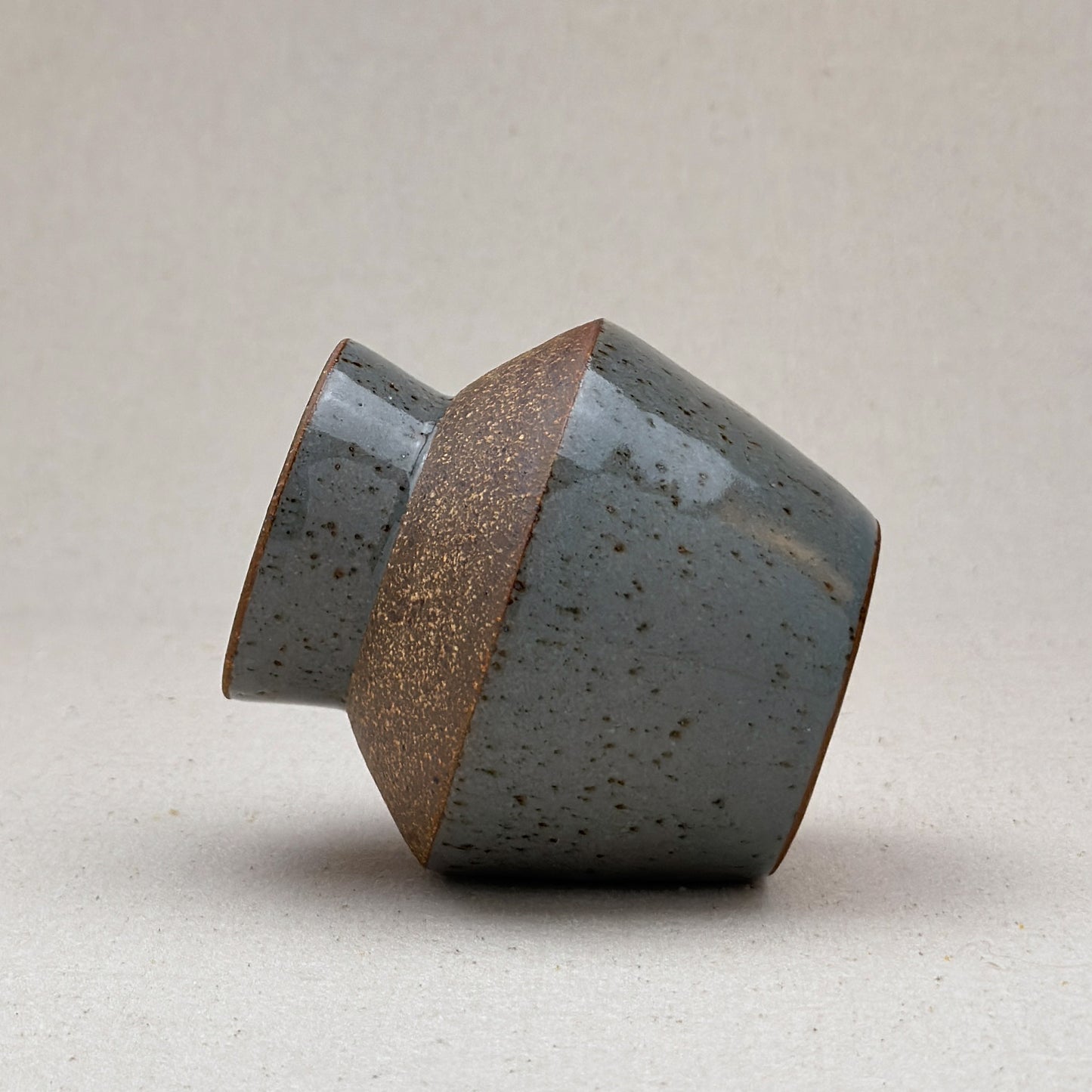 Small Speckled Blue Angular Vase