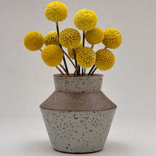 Small Speckled White Angular Vase