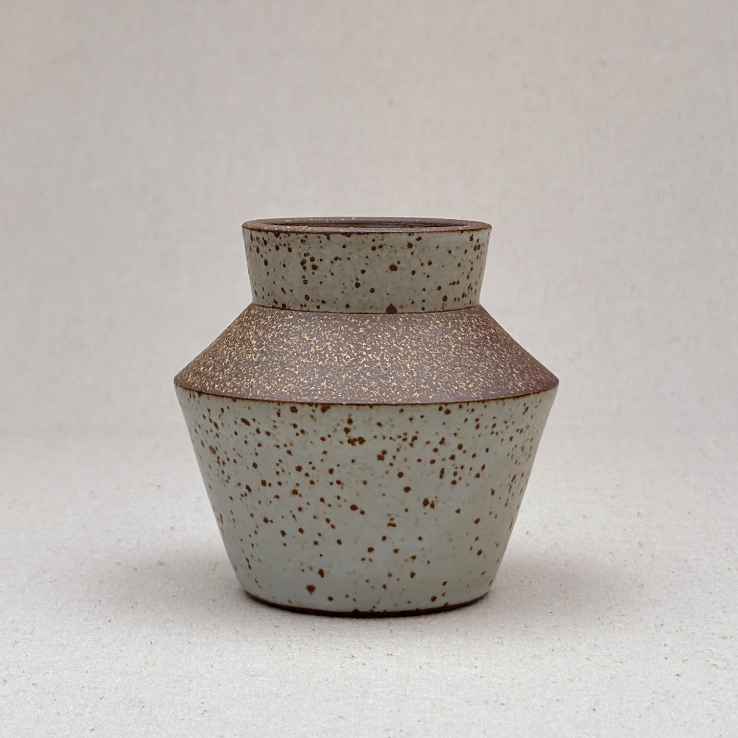 Small Speckled White Angular Vase