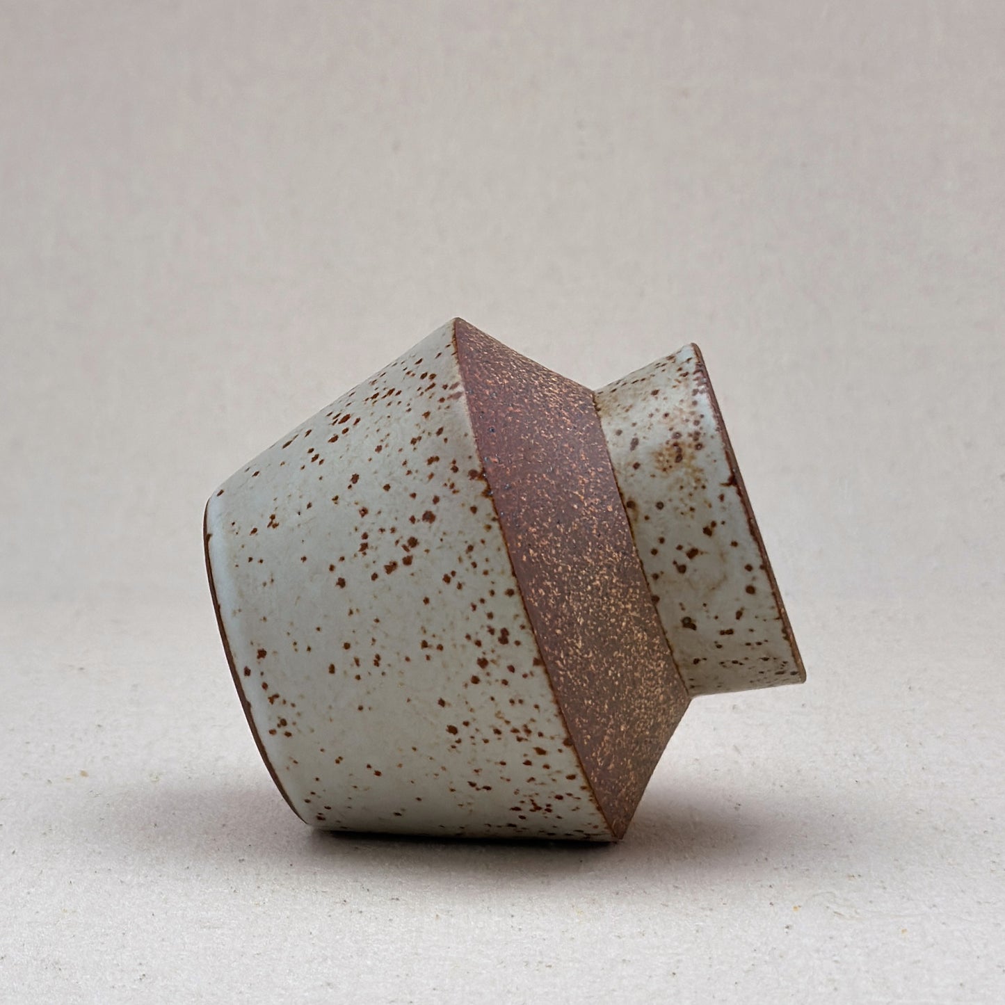 Small Speckled White Angular Vase