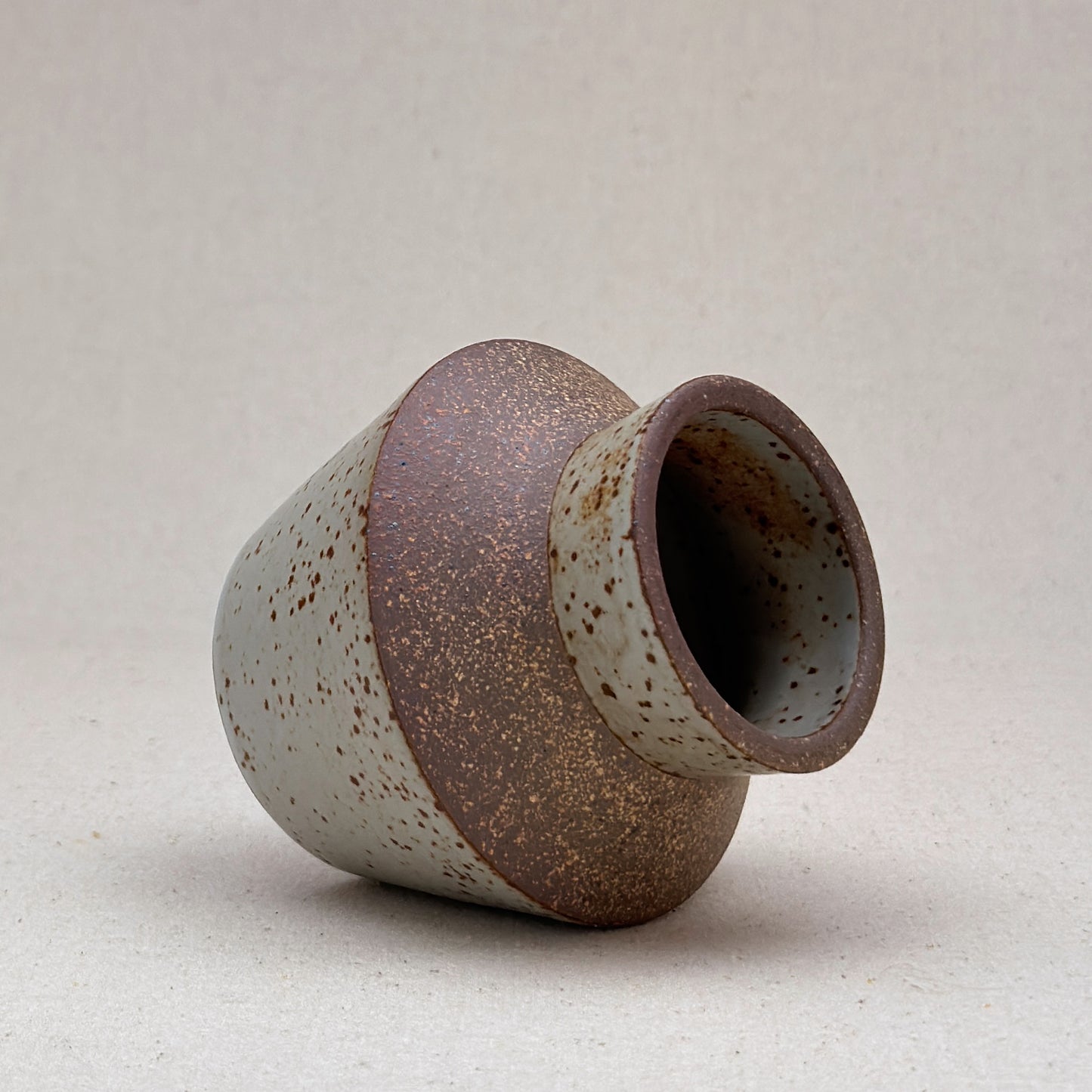 Small Speckled White Angular Vase