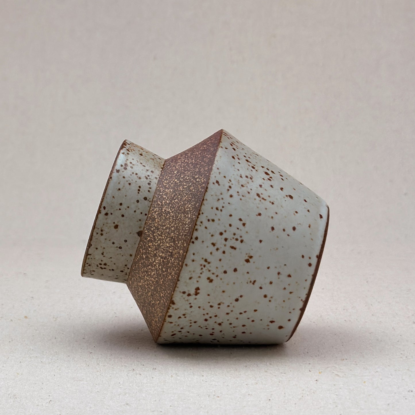 Small Speckled White Angular Vase