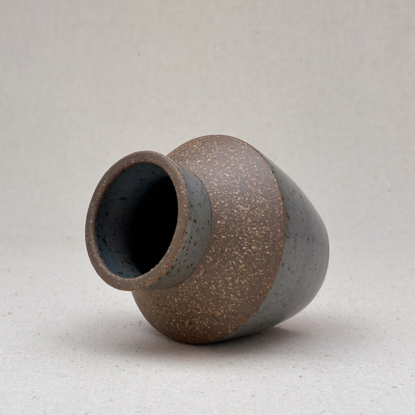 Small Speckled Blue Angular Vase