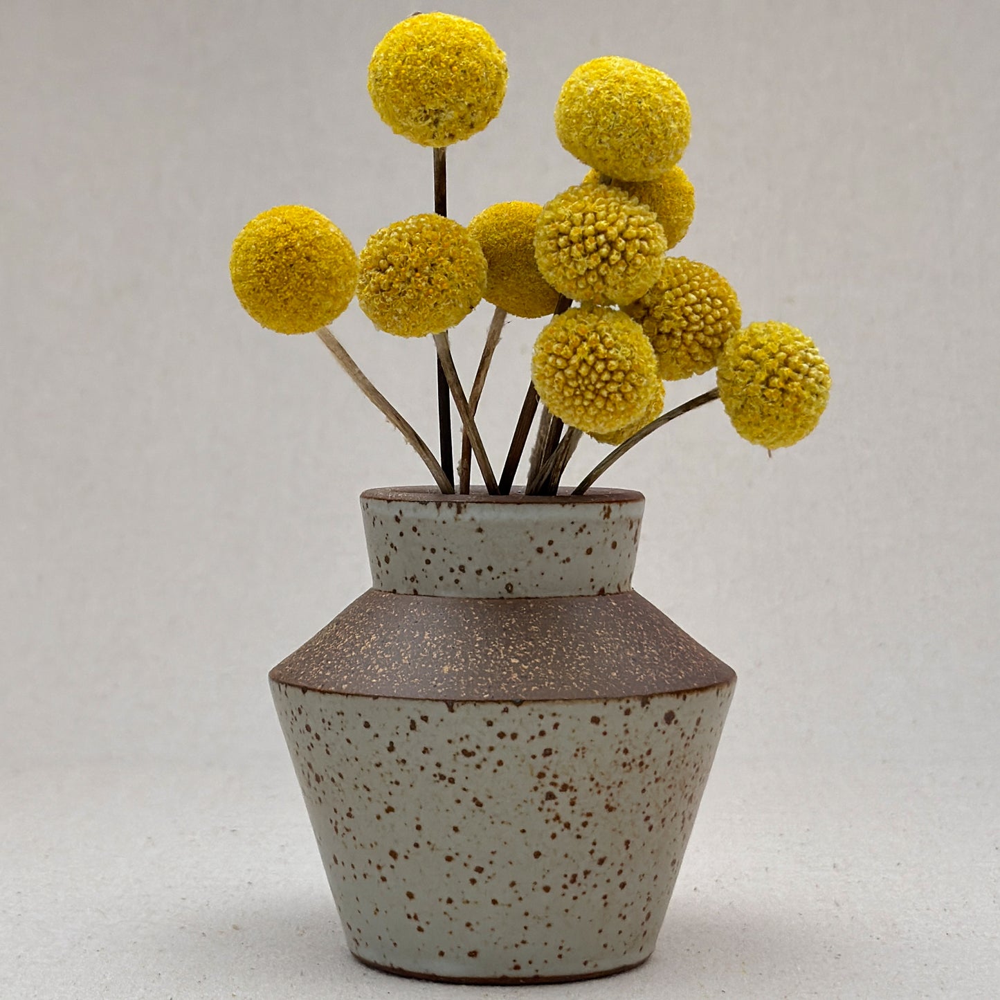 Small Speckled White Angular Vase