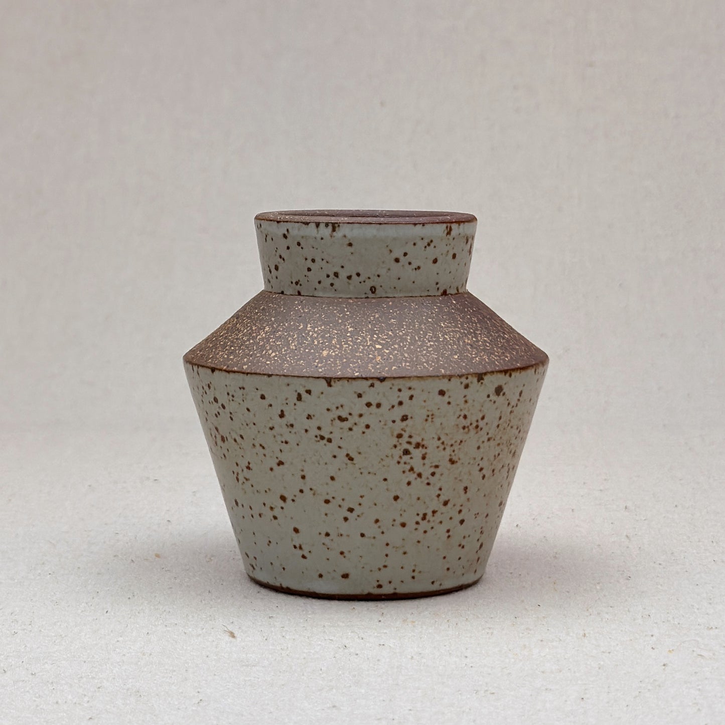 Small Speckled White Angular Vase