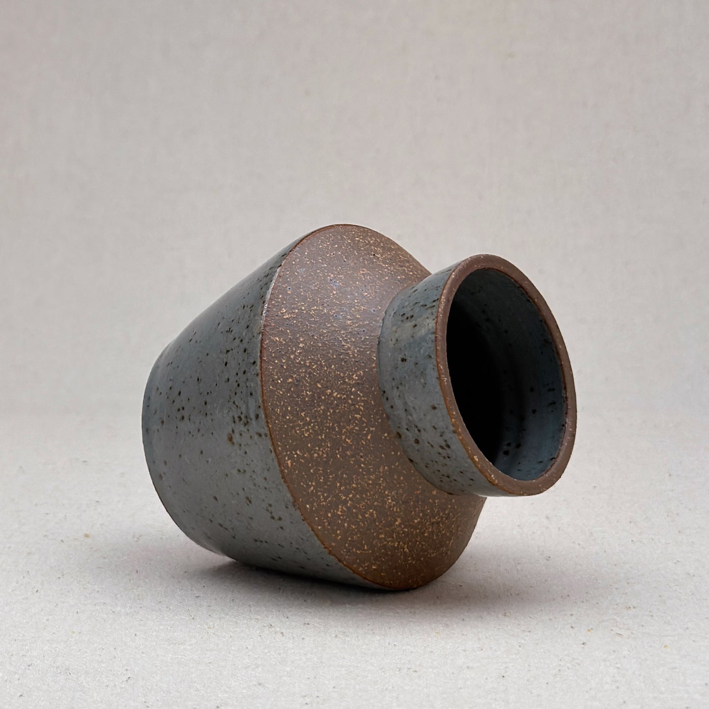 Small Speckled Blue Angular Vase