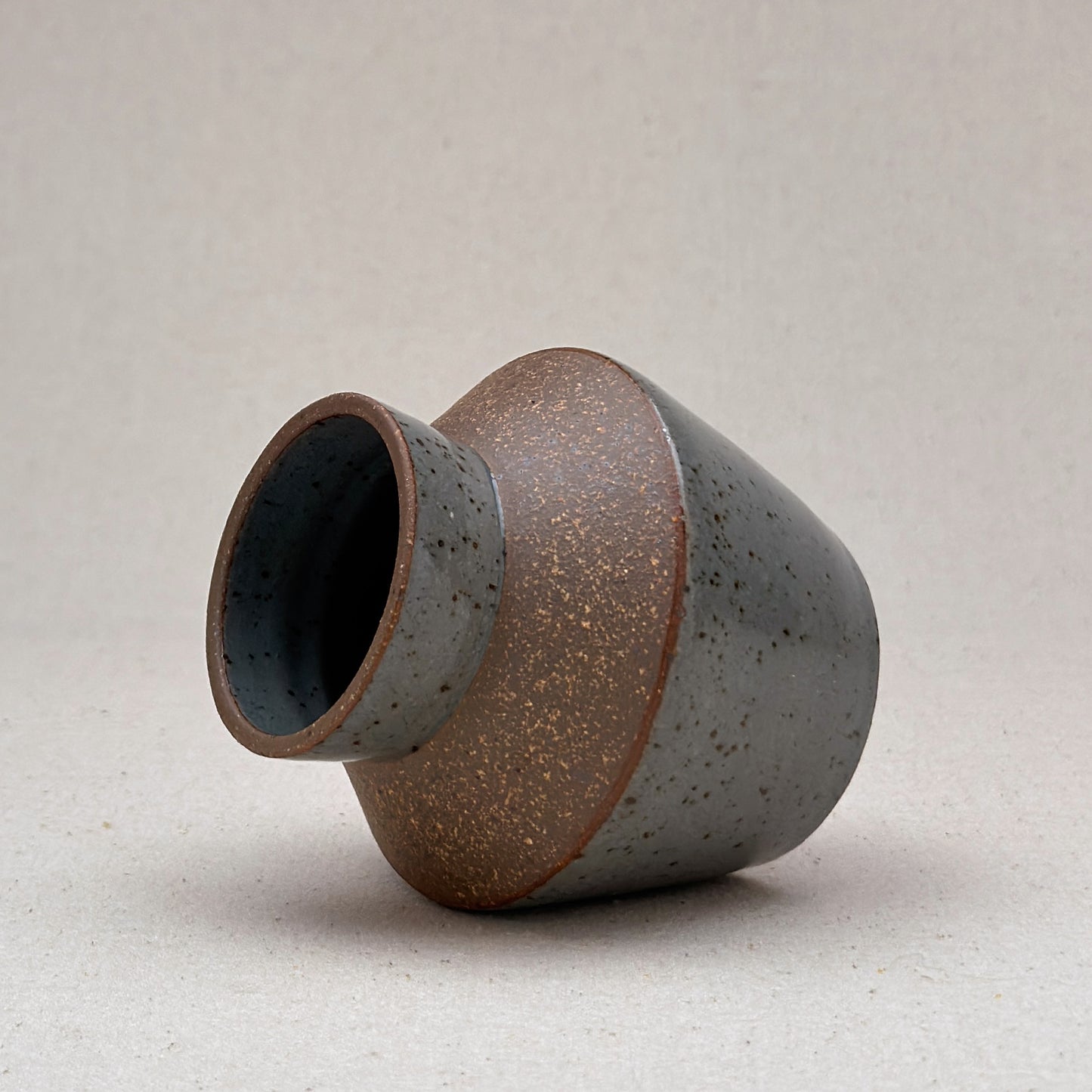 Small Speckled Blue Angular Vase