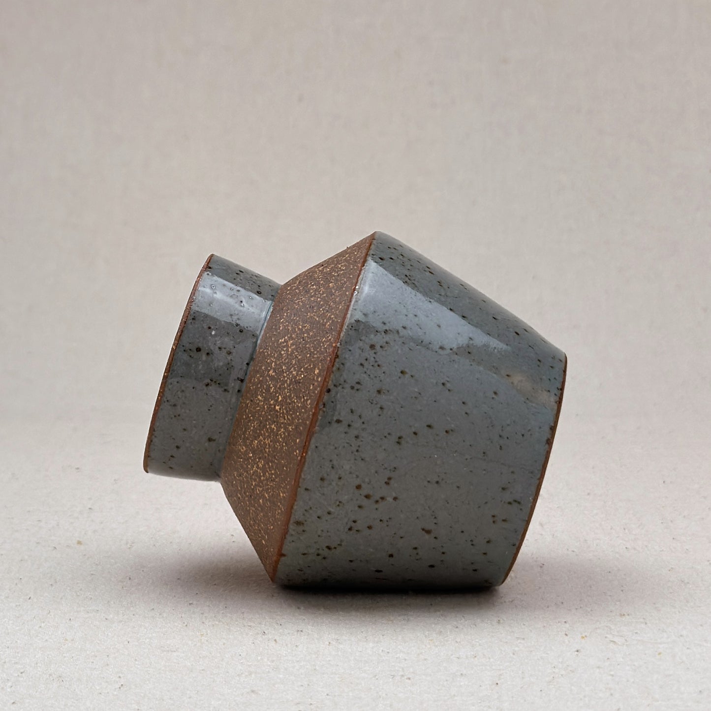 Small Speckled Blue Angular Vase