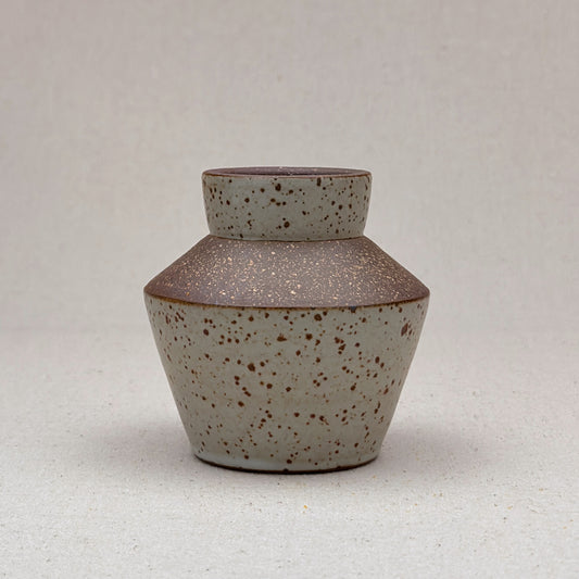 Small Speckled White Angular Vase