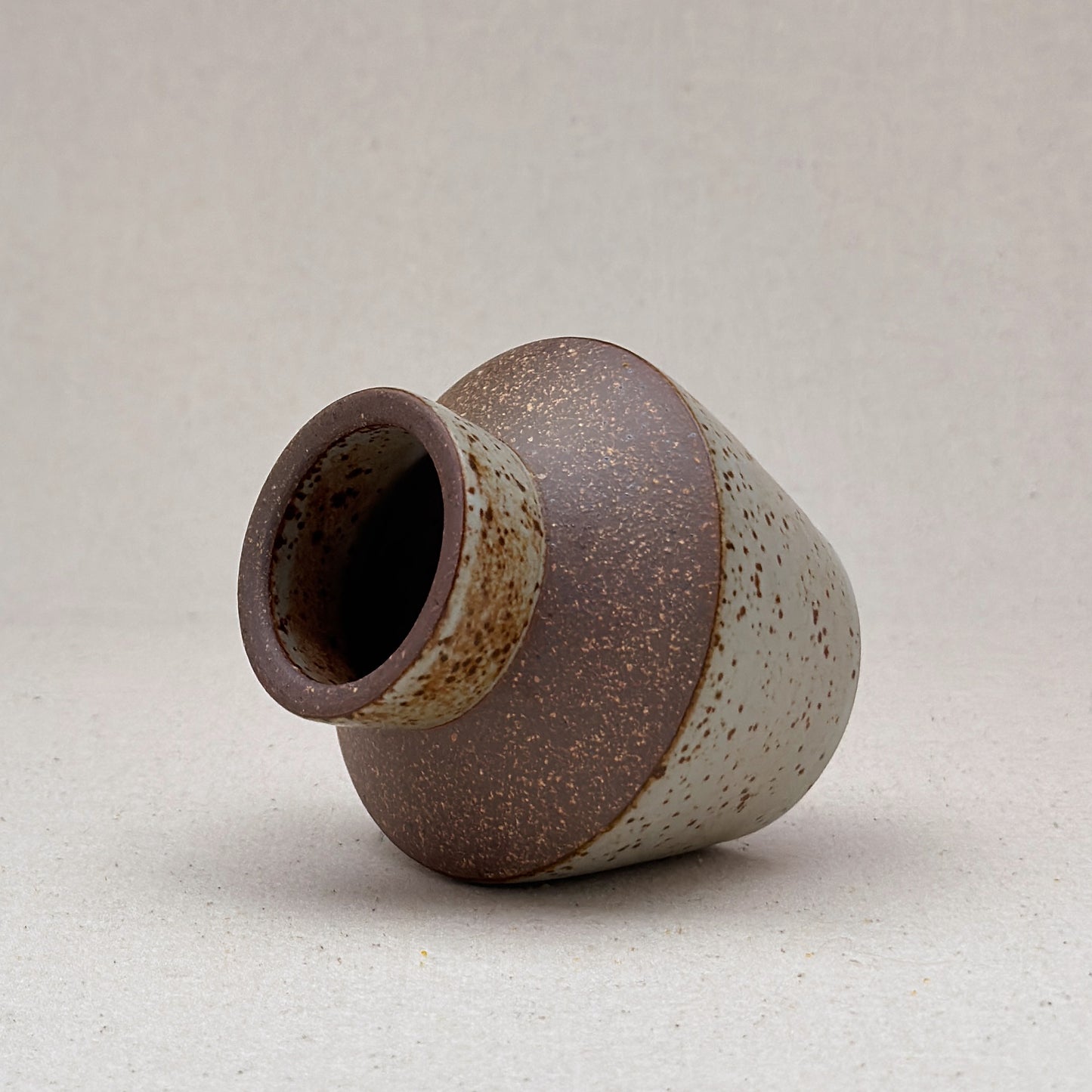 Small Speckled White Angular Vase