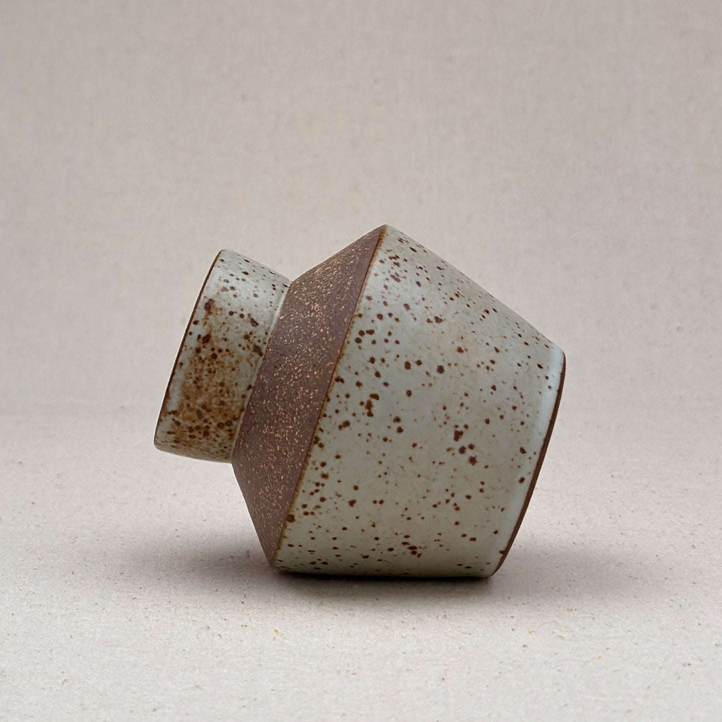 Small Speckled White Angular Vase