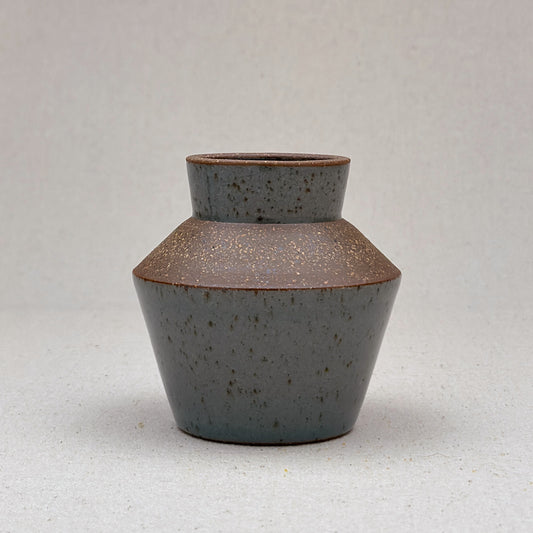 Small Speckled Blue Angular Vase