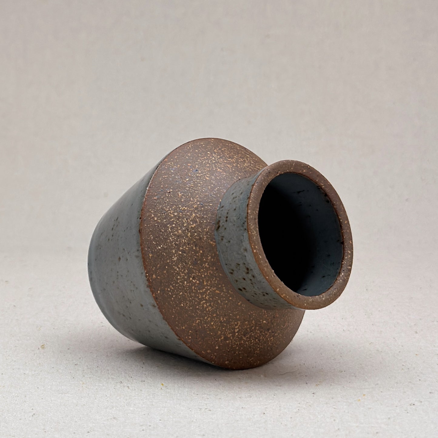 Small Speckled Blue Angular Vase