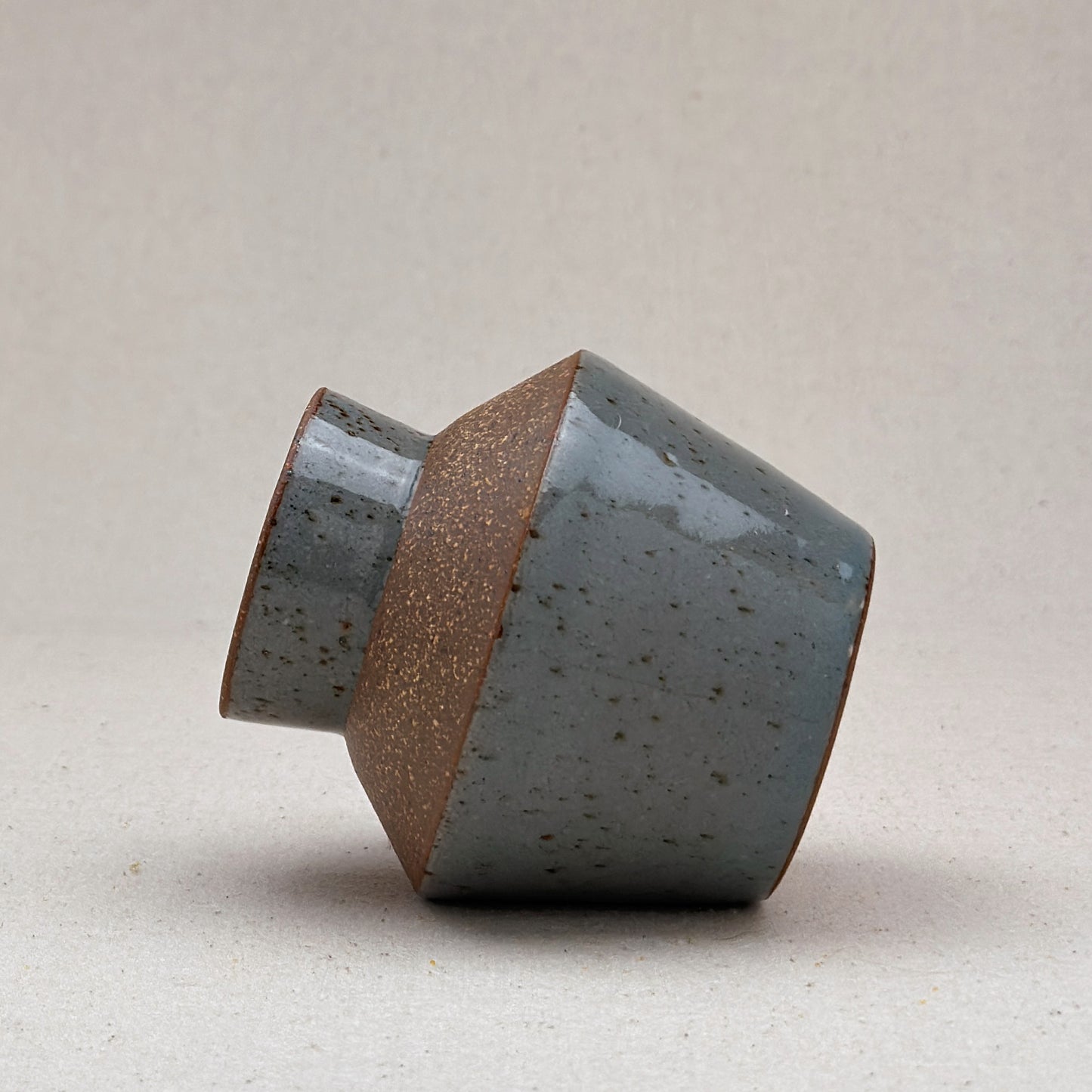 Small Speckled Blue Angular Vase