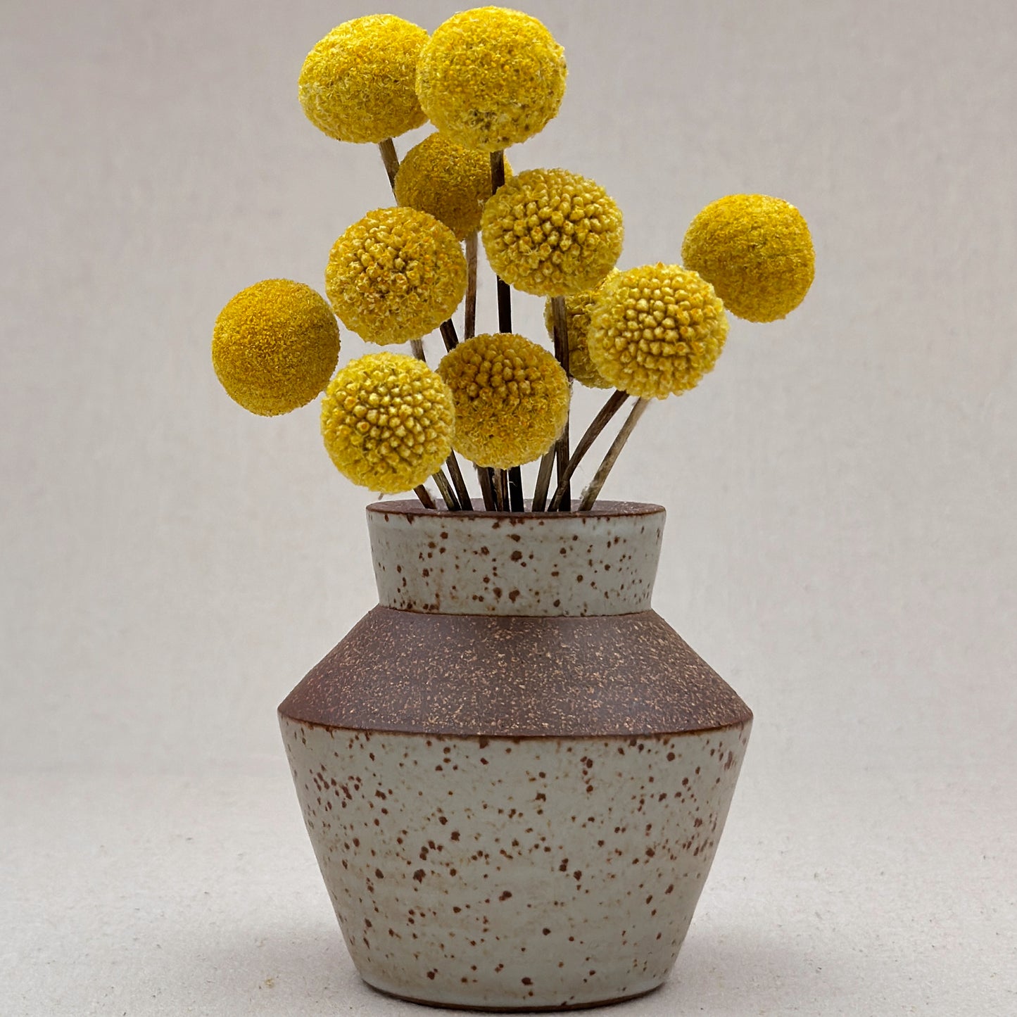 Small Speckled White Angular Vase