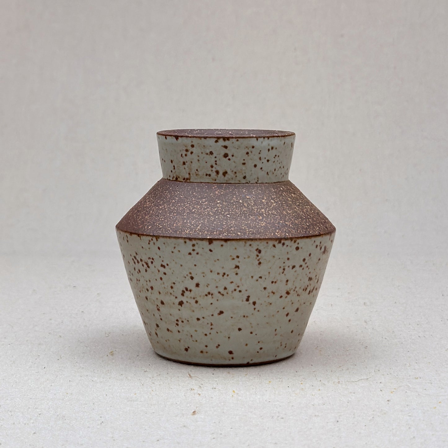 Small Speckled White Angular Vase