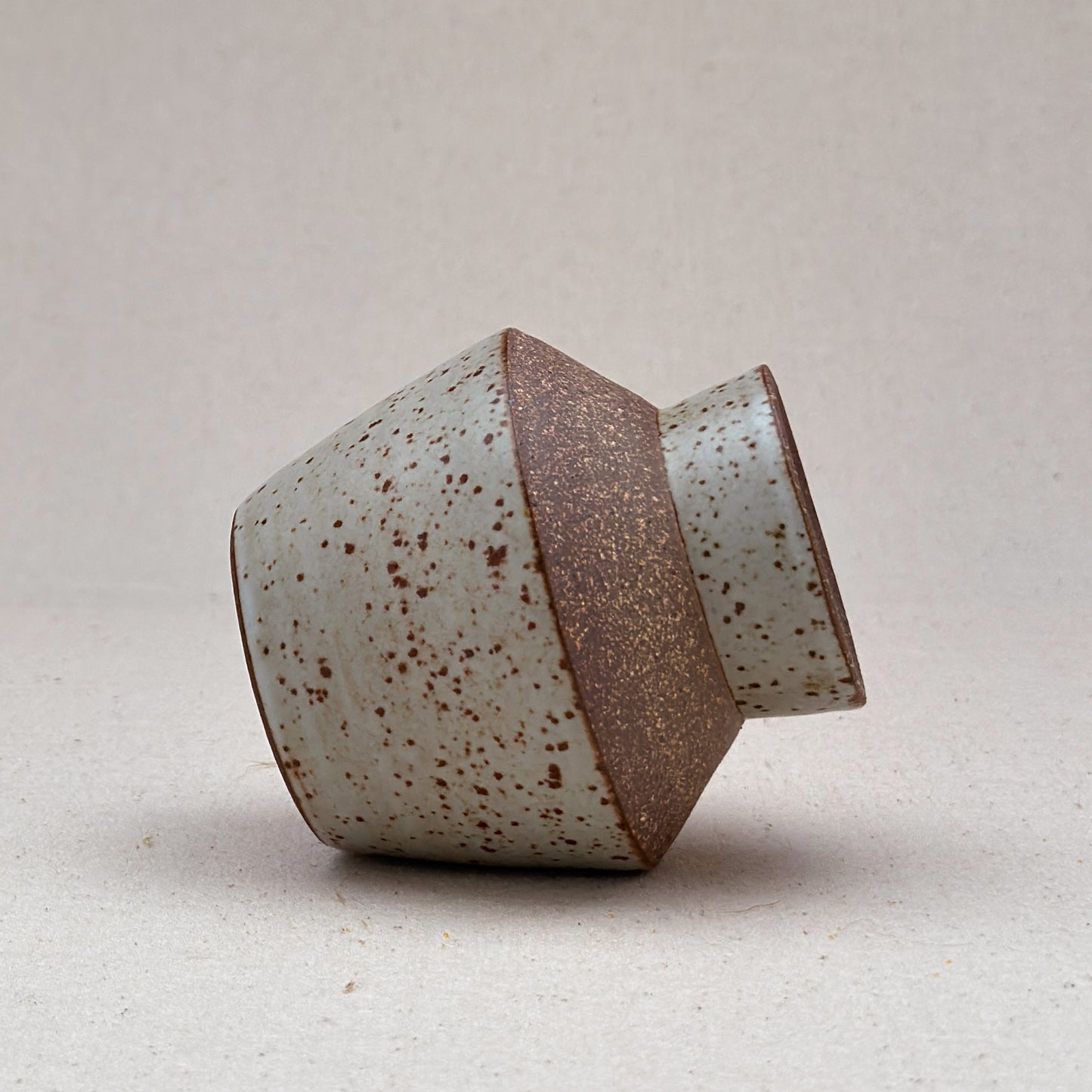 Small Speckled White Angular Vase