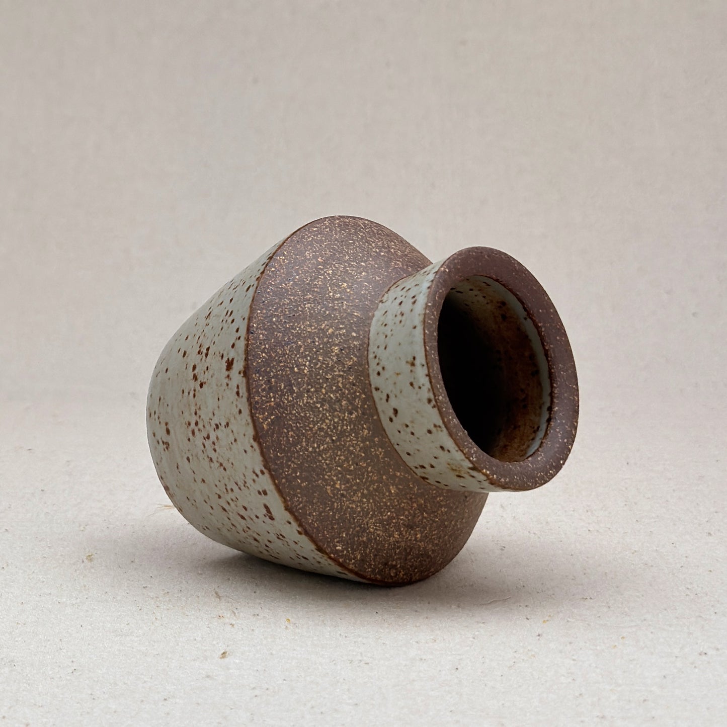 Small Speckled White Angular Vase