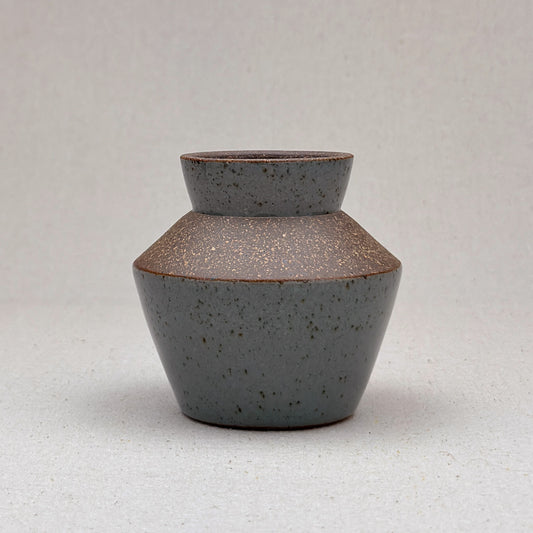 Small Speckled Blue Angular Vase