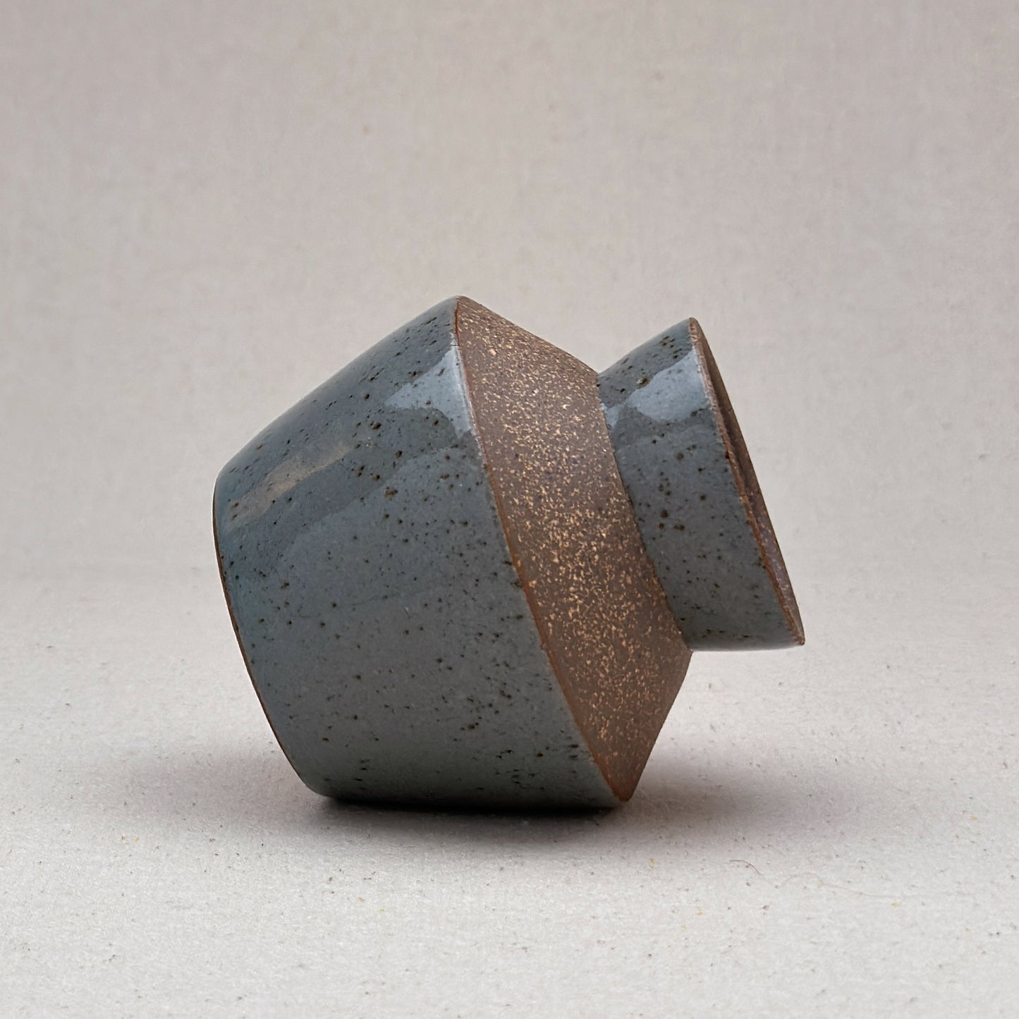 Small Speckled Blue Angular Vase