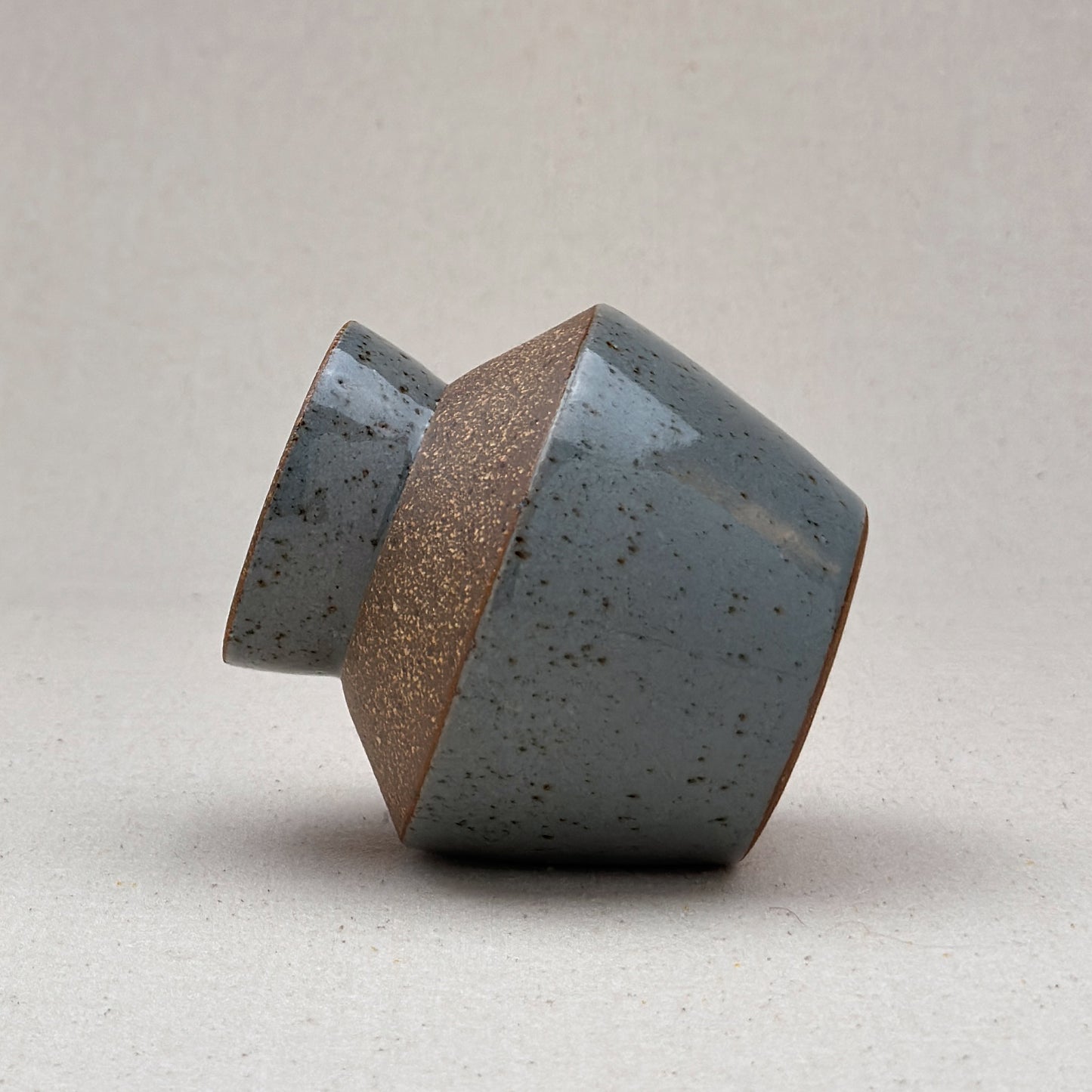 Small Speckled Blue Angular Vase
