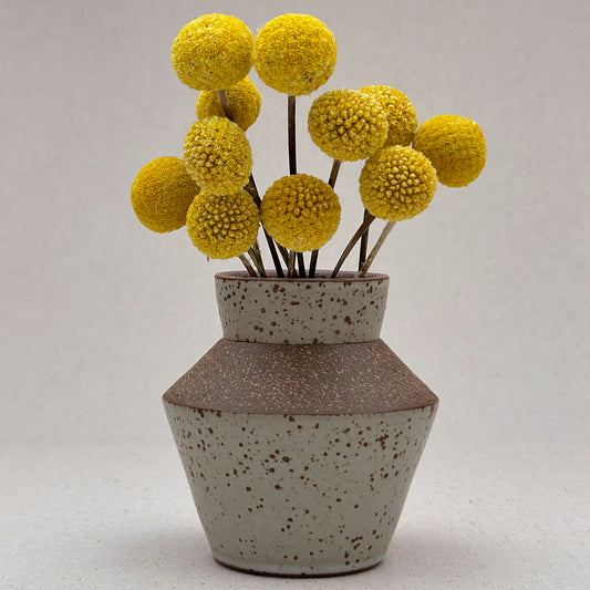 Small Speckled White Angular Vase