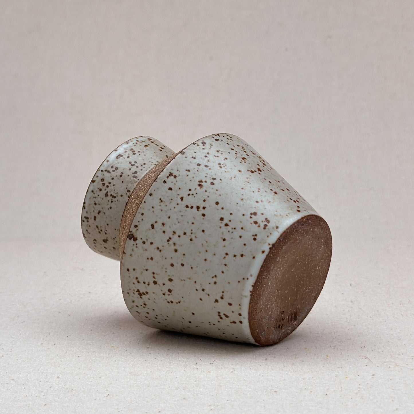 Small Speckled White Angular Vase