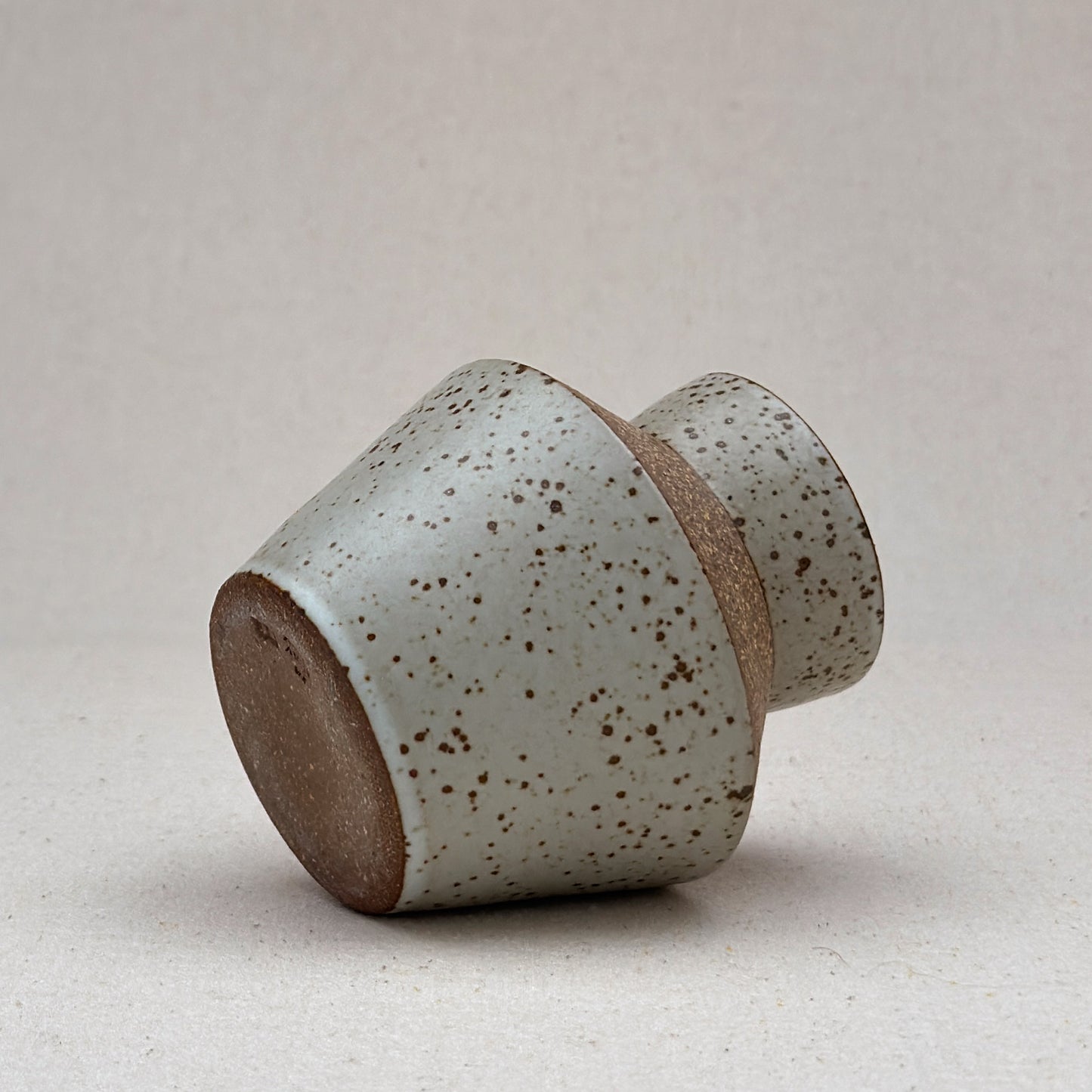 Small Speckled White Angular Vase