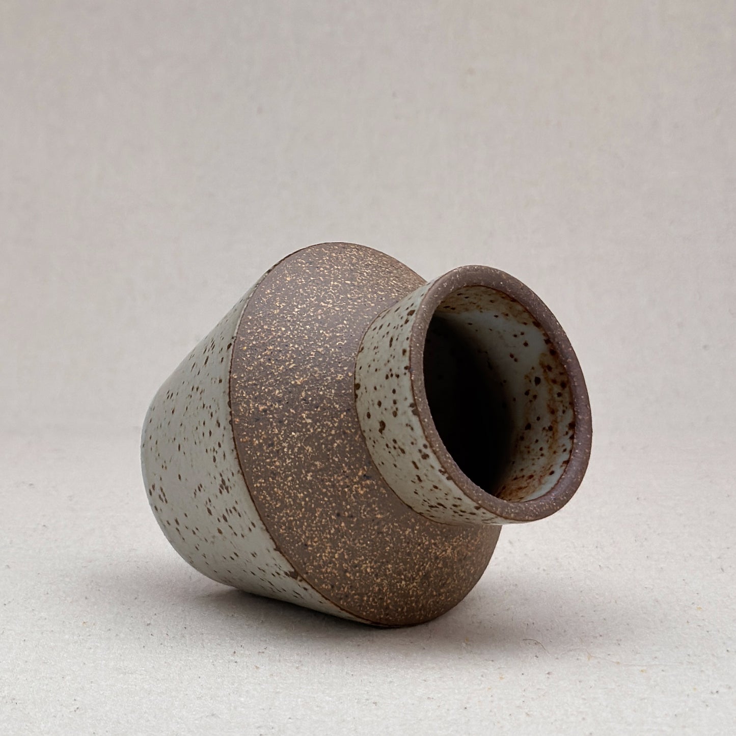 Small Speckled White Angular Vase